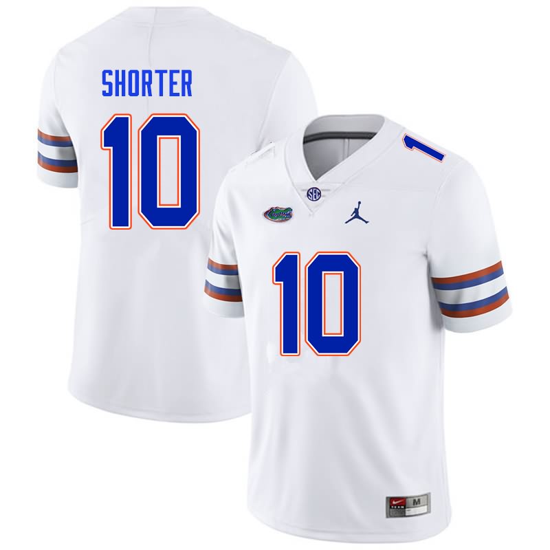 Men's NCAA Florida Gators Justin Shorter #10 Stitched Authentic Nike White College Football Jersey EQS3465JK